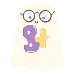 Ghost to school | Halloween Vector Illustration