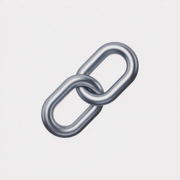 Metallic interlocking chain links symbolizing connection strength and security