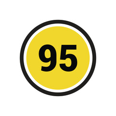 95 number icon vector outline design symbol or illustration