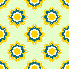 seamless floral pattern, wallpaper, green background 