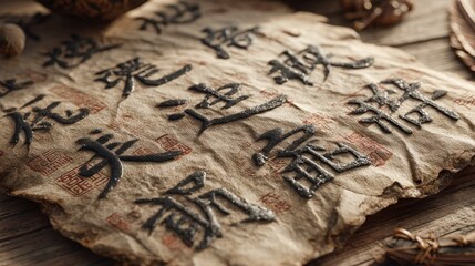 Ancient script on weathered parchment reveals rich cultural history and artistry