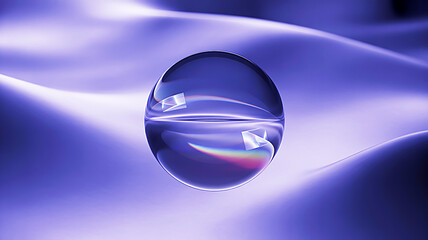 Glass Orb on Abstract Purple Background A Study in Light and Form