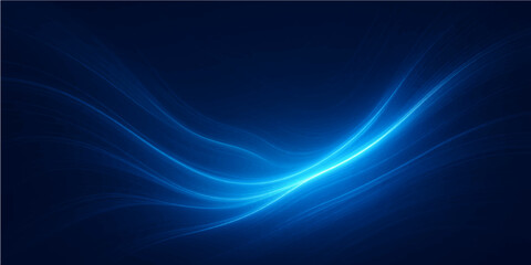 Abstract blue wave background with glowing light and flowing wavy lines design