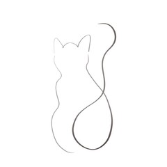 cat line art drawing icon