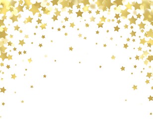 Gold stars confetti on white