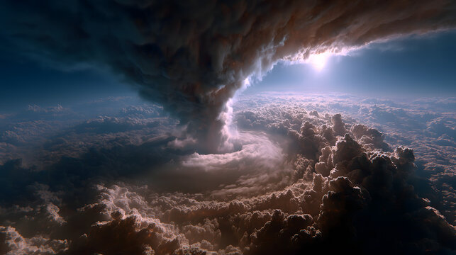 Greek Myth・Typhon's Calamity Core | Hundred-Headed Tornado with Greek Polis Debris, Broken Zeus' Lightning Bolt in Eye