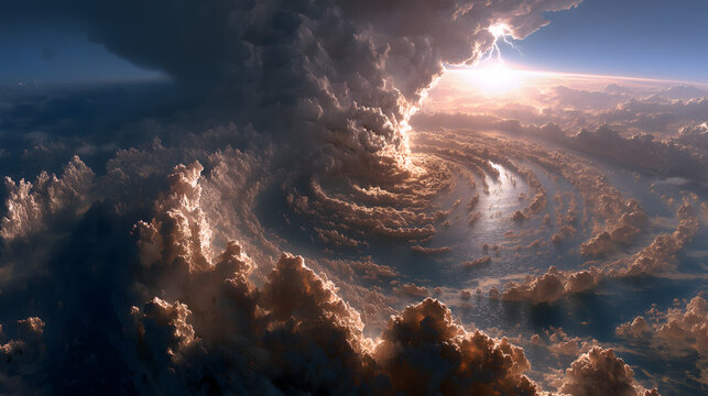 Greek Myth・Typhon's Calamity Core | Hundred-Headed Tornado with Greek Polis Debris, Broken Zeus' Lightning Bolt in Eye