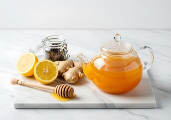 Refreshing Lemon Ginger Tea with Honey for Wellness