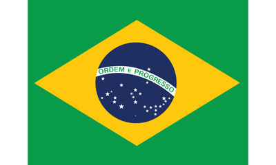 Obraz premium The flag of Brazil. Flag icon. Standard&nbsp;color.
