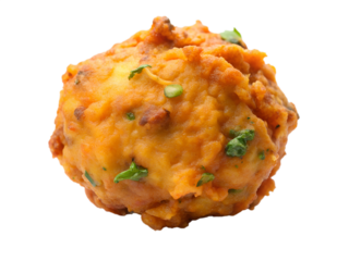 Delicious indian vegetable pakora fritter, a popular and flavorful snack, isolated on transparent background