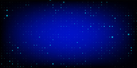 Digital Pixel Explosion. Abstract Virtual Cyber Space Data Flow. Halftone Pixel Effect Round Explosion. Vector Illustration.