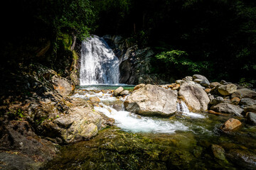 Hiking to the Kuenser Waterfall near Dorf Tirol - Meran South- Tyrol