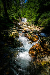 Hiking to the Kuenser Waterfall near Dorf Tirol - Meran South- Tyrol