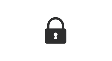 Padlock Icon Security and Privacy Symbol isolated on transparent background