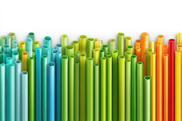 Obraz premium Colorful cylindrical shapes arranged in a pattern.