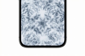 Fototapeta premium Smartphone displaying abstract winter design wallpaper