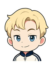 Chibi boy cartoon character smug face set - 6