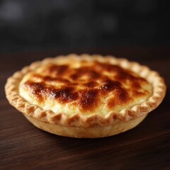 A freshly made custard pie with a golden crust invites sweet indulgence at afternoon tea