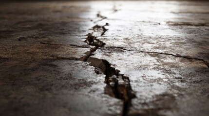 Cracked concrete floor