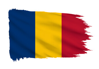 Obraz premium Romanian Flag Grunge Texture National Symbol isolated on transparent background
