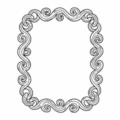 Decorative Swirl Frame with Ornate, Detailed Black Lines