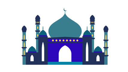 the mosque looks magnificent and luxurious vector illustration
