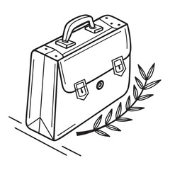 Vintage briefcase with laurel branch, , representing business, professionalism, and achievement in corporate settings