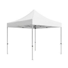 White pop up canopy tent isolated on transparent background