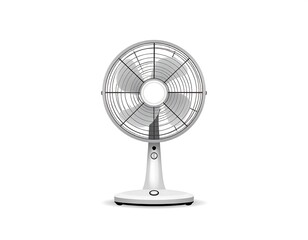 Obraz premium White table fan, front view