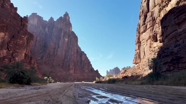 Wadi Al disah Saudi Arabia Deserts canyon Middle East exotic nature landscape 