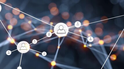 Network of Connections: Intricate lines and interconnected nodes represent global communication and the power of the modern digital network.