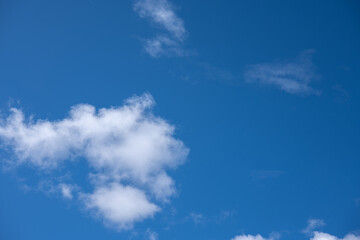 Obraz premium Blue sky with clouds. Global warming concept. Natural disasters and cataclysms