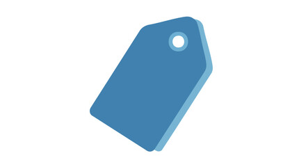Minimalistic Illustration of a Blue Price Tag Amidst a Clean White Background for Commercial and Retail Design Use