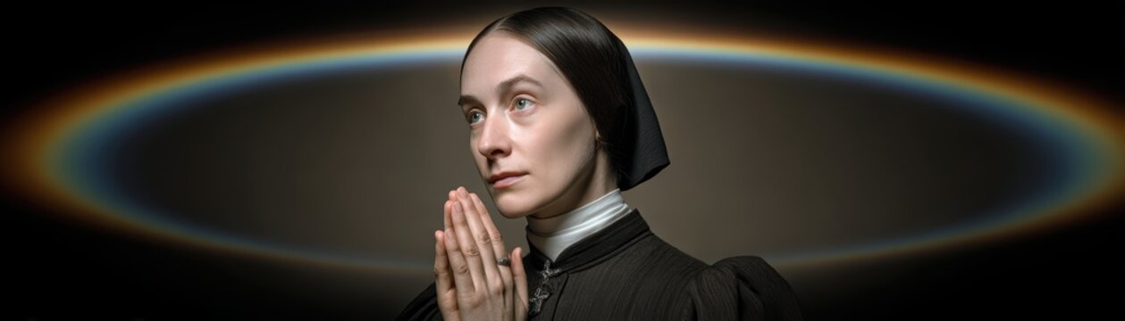 Fractal artwork depicting a halo of binary light, showcasing an ethereal and abstract design inspired by AI technology, Frances Xavier Cabrini Day with AI