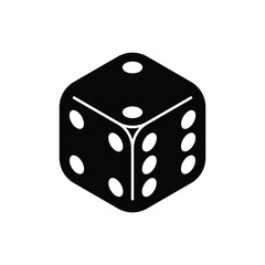 Dice cube icon. Six sided dice symbol isolated on white background. Vector illustration.