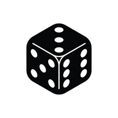 Dice cube icon. Six sided dice symbol isolated on white background. Vector illustration.