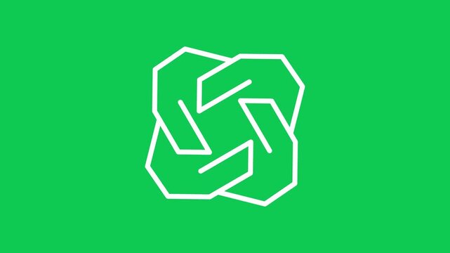 abstract art vector illustration rotating animation on green screen background 