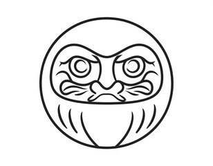 Fototapeta premium Round, stylized face, angry expression