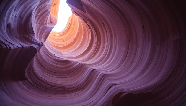 The mesmerizing curves and vibrant hues of a sandstone canyon glow with sunlight filtering from above, creating a breathtaking natural spectacle of geological artistry - Powered by Adobe