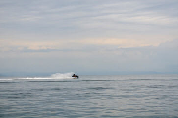 surfing in the sea