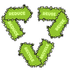 Recycle green arrow font isolated