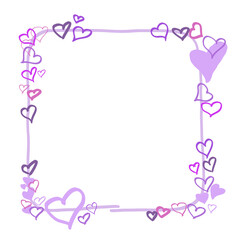 frame with hearts