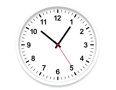White clock face, simple design, precise time - Powered by Adobe