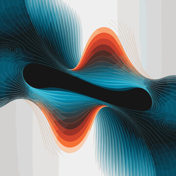 Abstract vector waves with fluid asymmetric line shapes &ndash; Ideal for modern backgrounds, digital art, or tech design