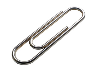 Single metal paperclip on a black background close up studio shot