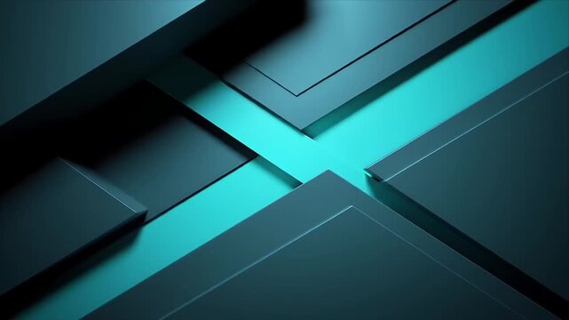 Abstract Geometric Design - Teal and Black Intersecting Shapes Create a Modern Minimalist Background for Digital Art and Graphic Projects