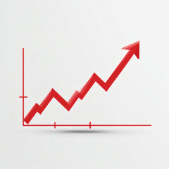 Upward Red Arrow Representing Growth and Achievement