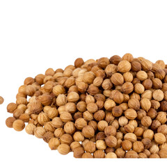  Scattered Coriander Seeds, isolated on a transparent background