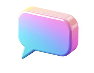 Naklejka premium Glossy Gradient Rendered Speech Bubble Shape Communication Concept Element