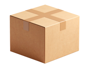 Isometric Illustration Cardboard Mailing Box with Tape Shipping Package Object